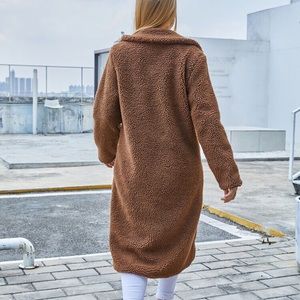 New Coat from Shein teddy midi -coffee brown